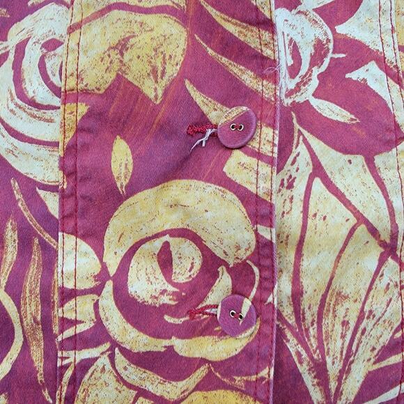 Chico's Women's‎ Tropical Floral Button Down Stretchy Denim Blazer Size 0 - Picture 7 of 9